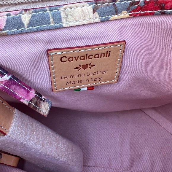 NWOT Cavalcanti Floral  Multi Leather Shoulder Bag, Tote Made In Italy - Picture 12 of 13